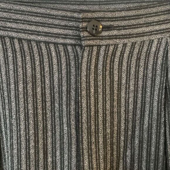 Pre Owned Women’s Just For Petites Pants Casual Sz 12 Black Gray Stripe Classic - Picture 10 of 11